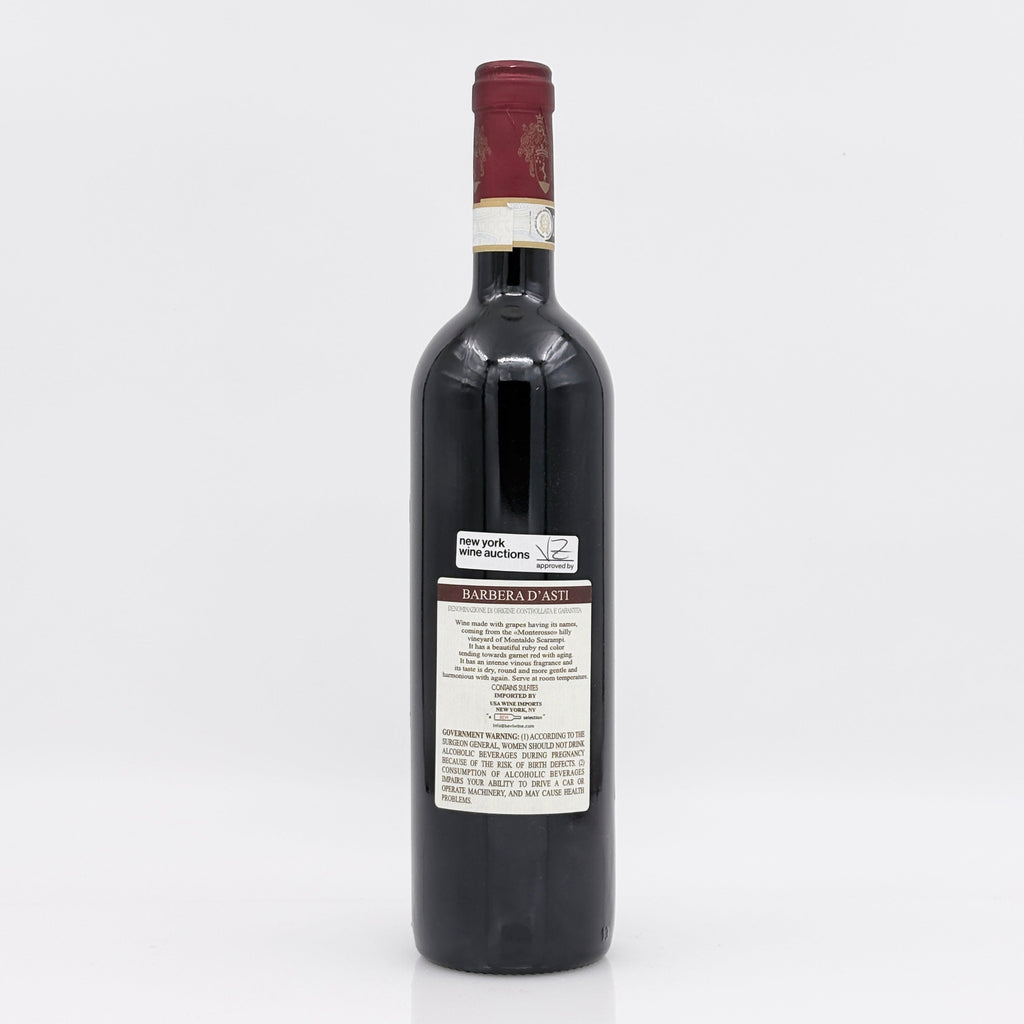 Wine bottle with label on a white background