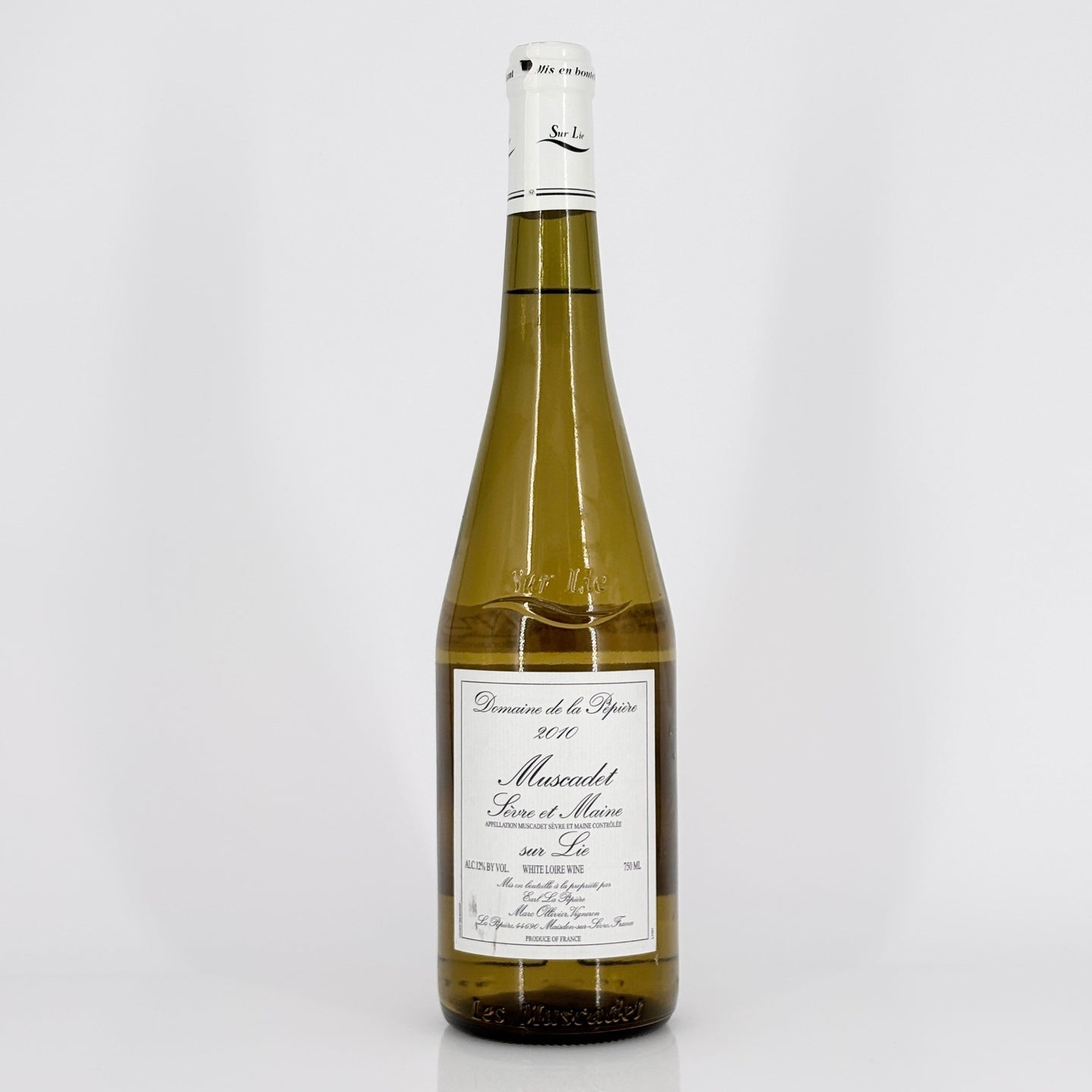Bottle of wine on a white background