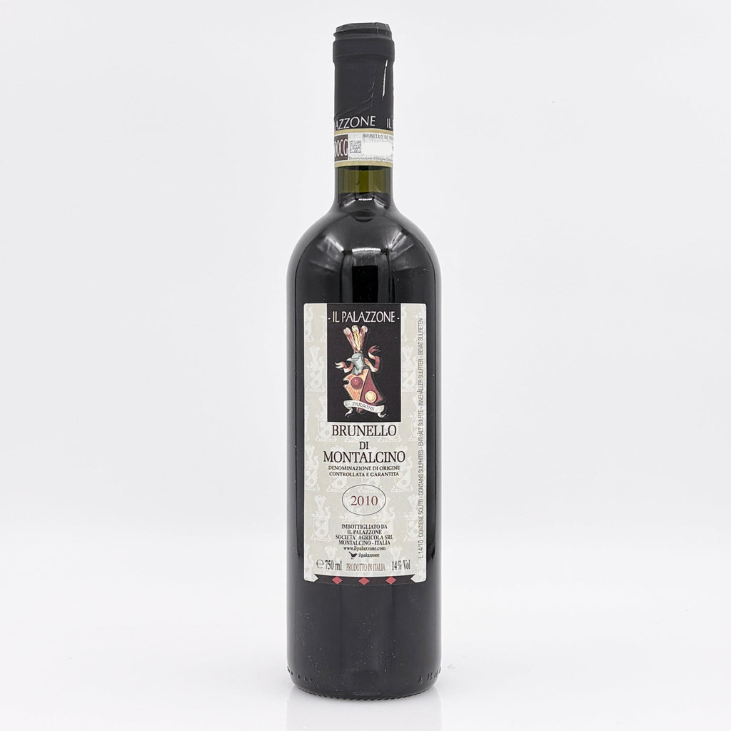 Wine bottle with label on a white background