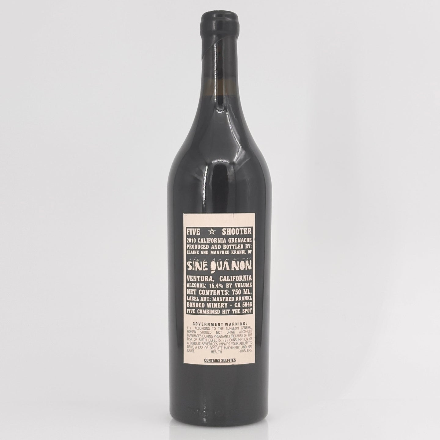 2010 Sine Qua Non Five Shooter Grenache, California, USA