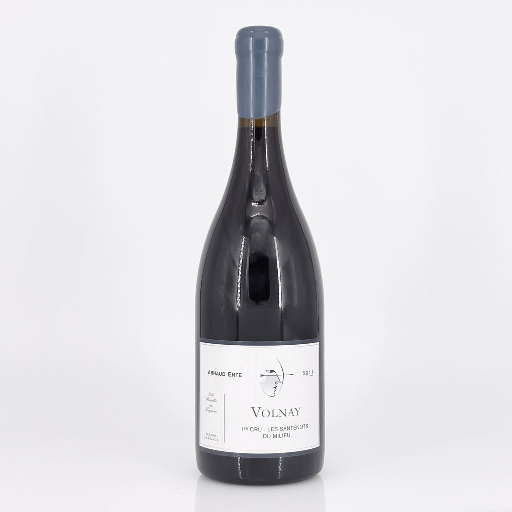 Wine bottle labeled 'Volnay' on a white background