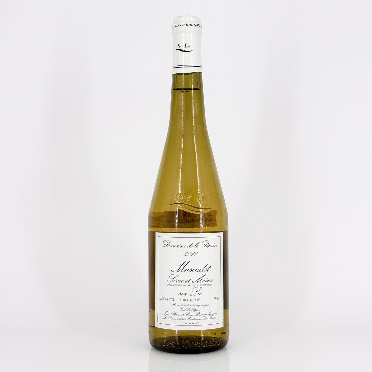 Bottle of wine on a white background