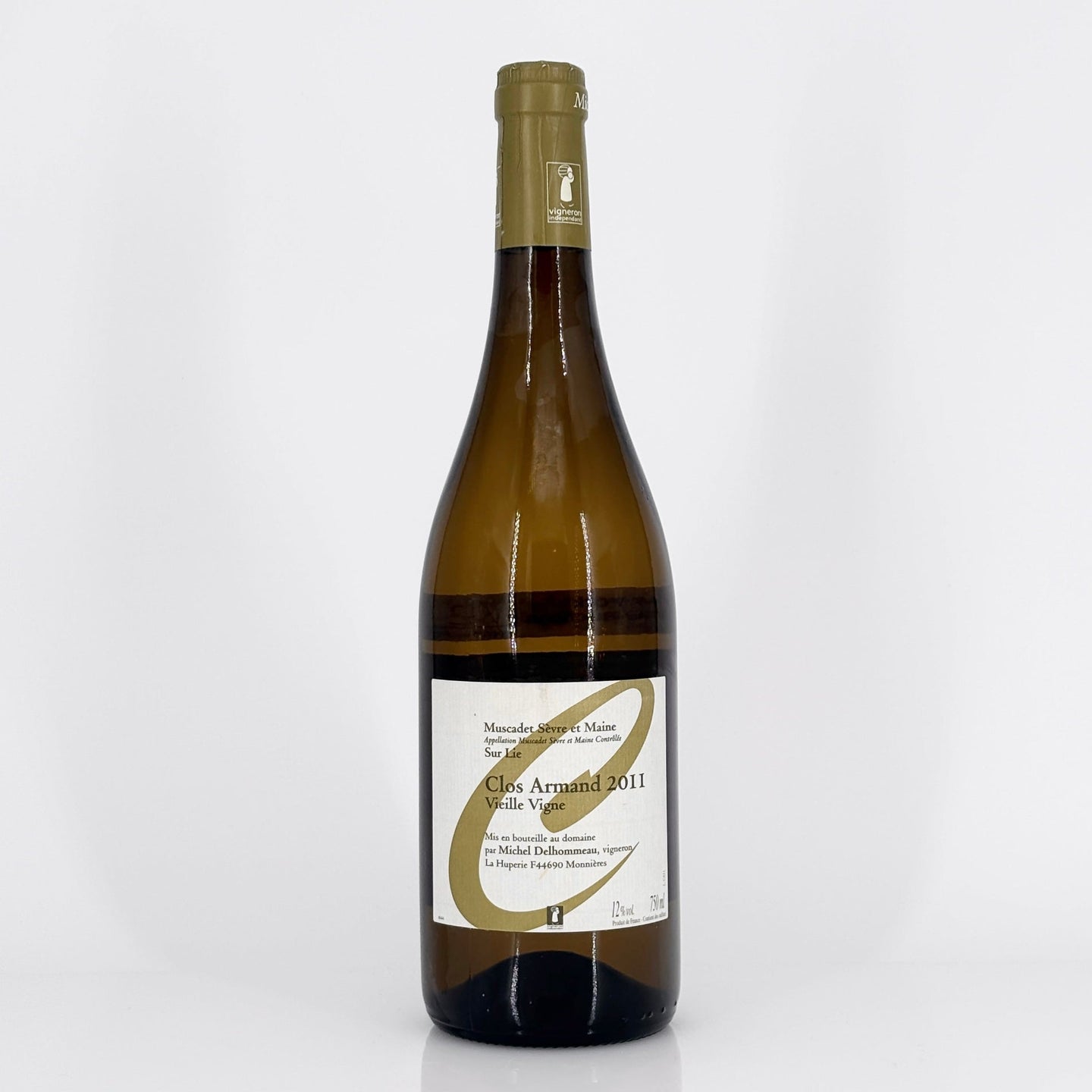 Bottle of wine on a white background