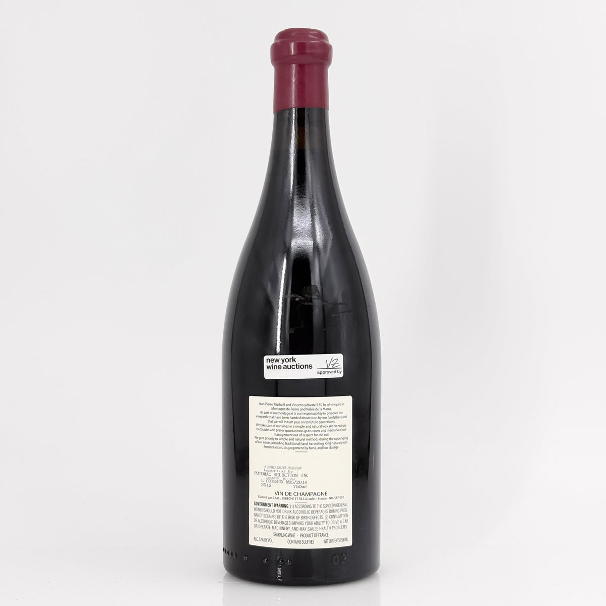 2012 Bereche et Fils Coteaux Champenois Ormes Rouge Les Montees Champagne, France