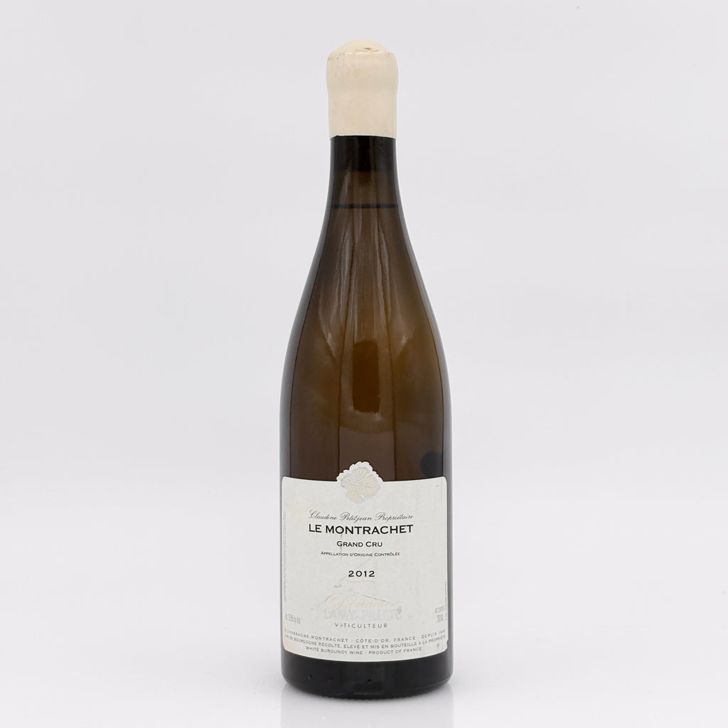 Wine bottle labeled 'Le Montrachet' on a white background