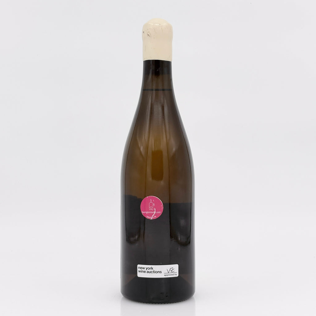 Wine bottle with a label on a white background