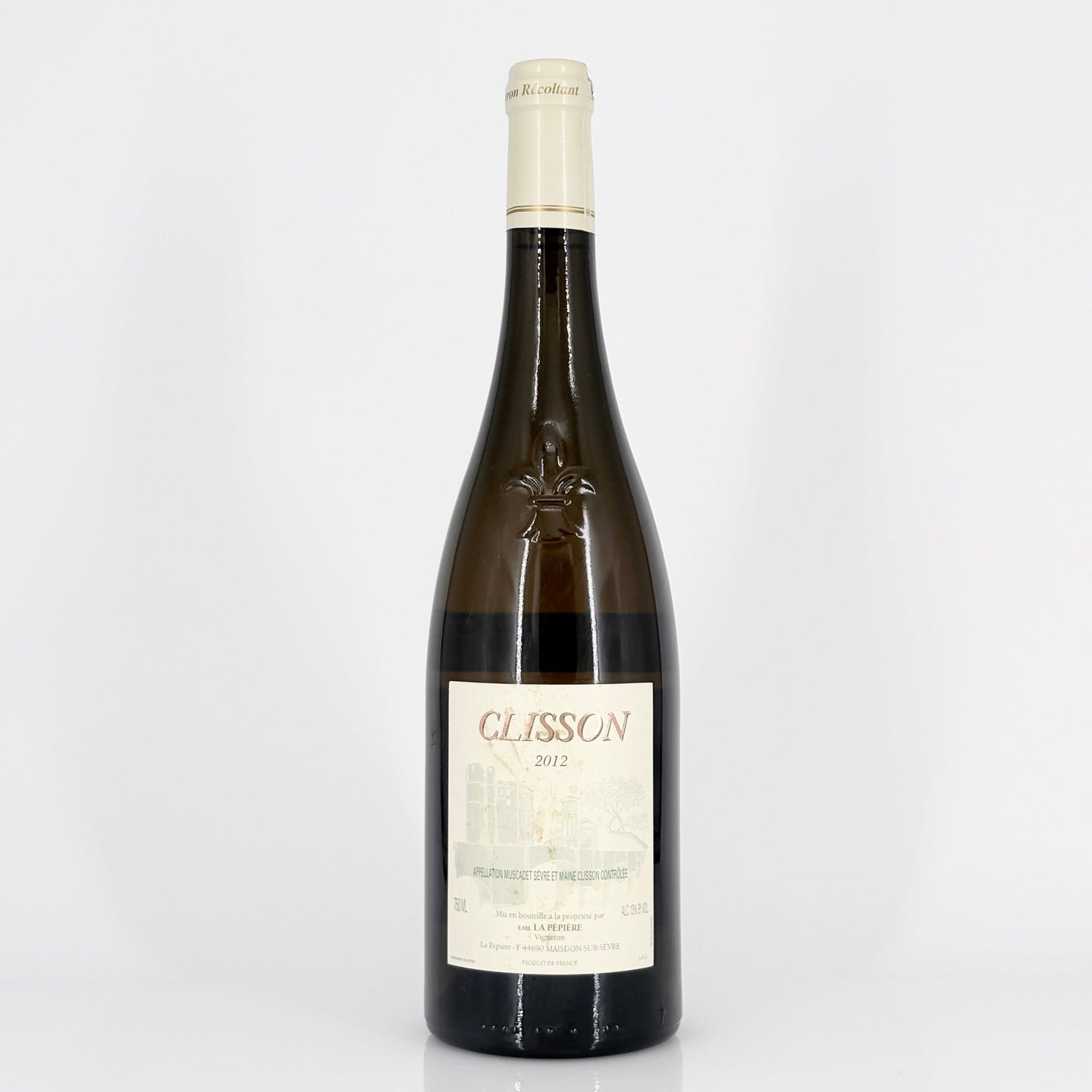 Bottle of wine on a white background