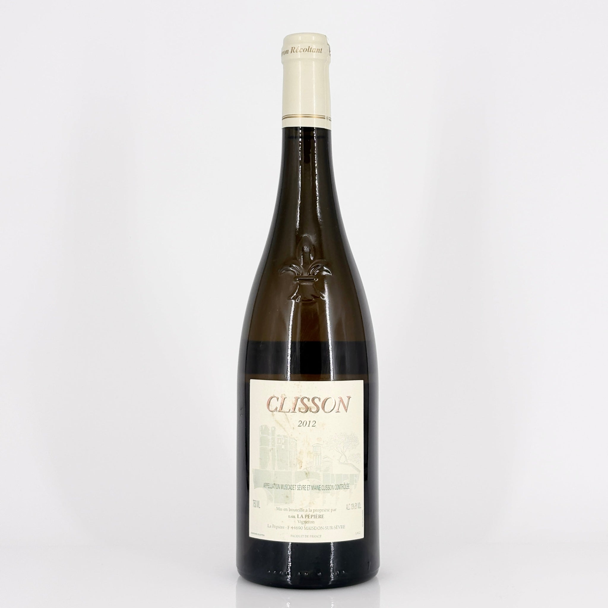 Bottle of wine on a white background