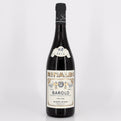 Wine bottle with 'Rinaldi Barolo' label on a white background