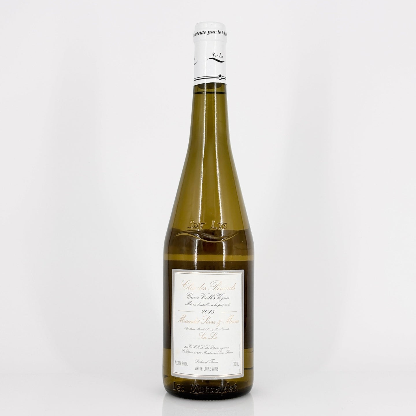 Bottle of wine on a white background