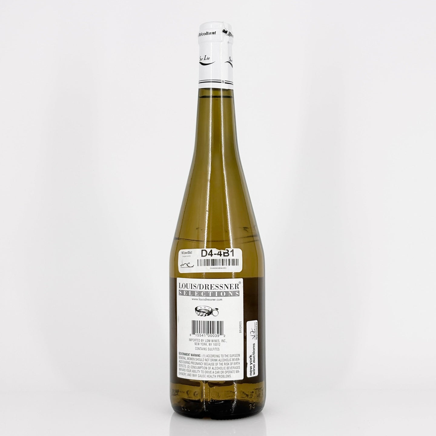 Bottle of wine on a white background