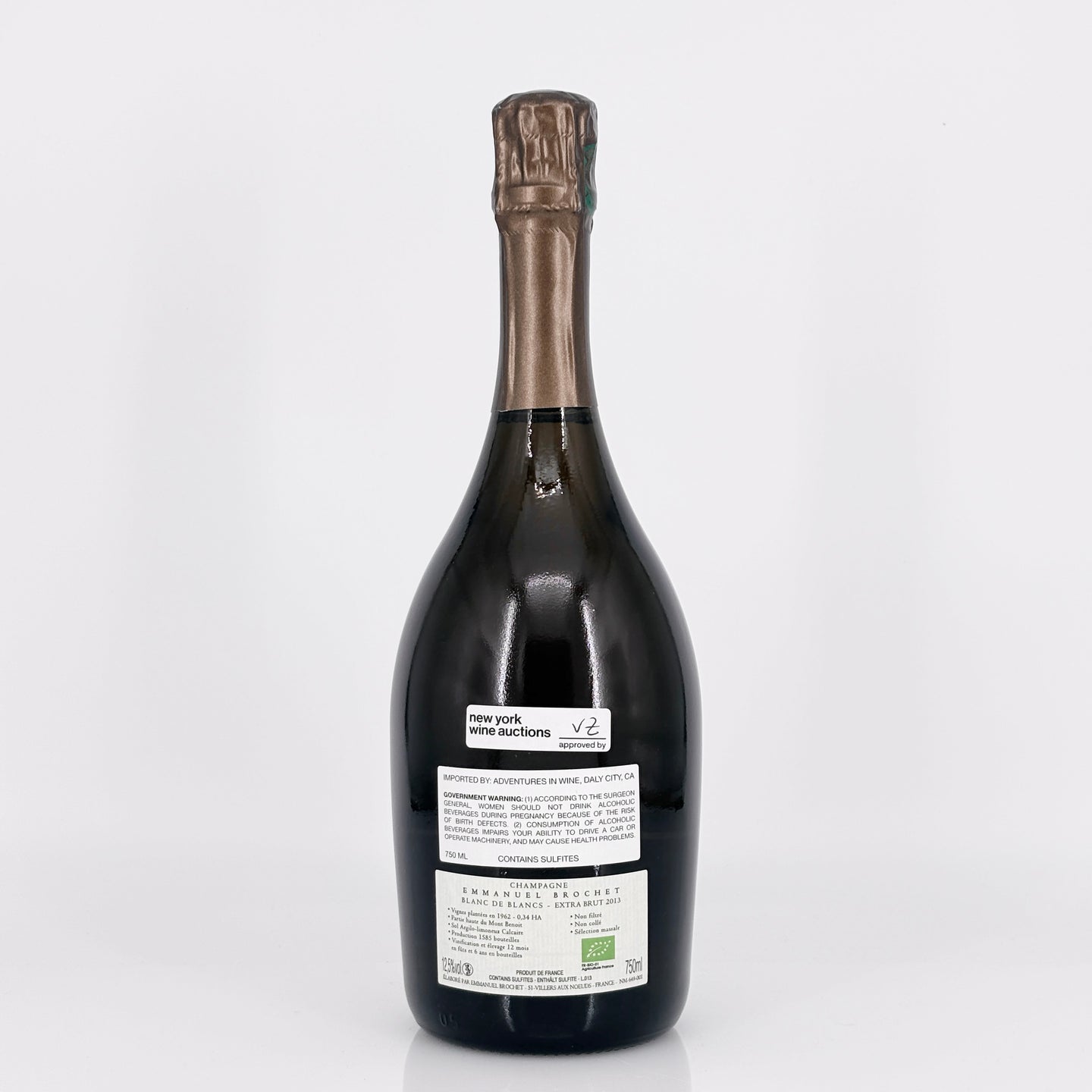 2013 Emmanuel Brochet 'Les Hauts Chardonnay'  Extra Brut Millesime Champagne, France
