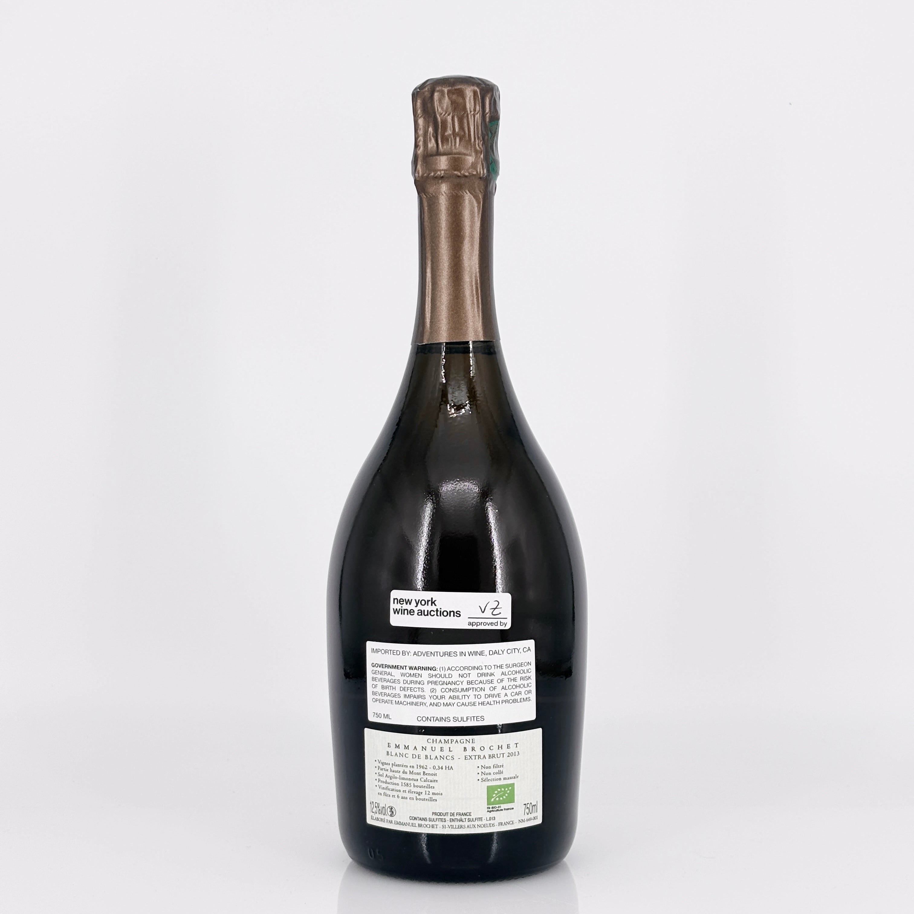 2013 Emmanuel Brochet 'Les Hauts Chardonnay'  Extra Brut Millesime Champagne, France
