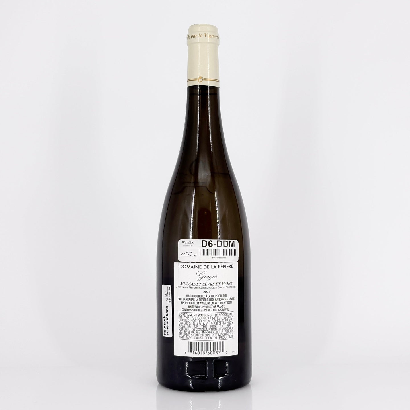 Bottle of wine on a white background