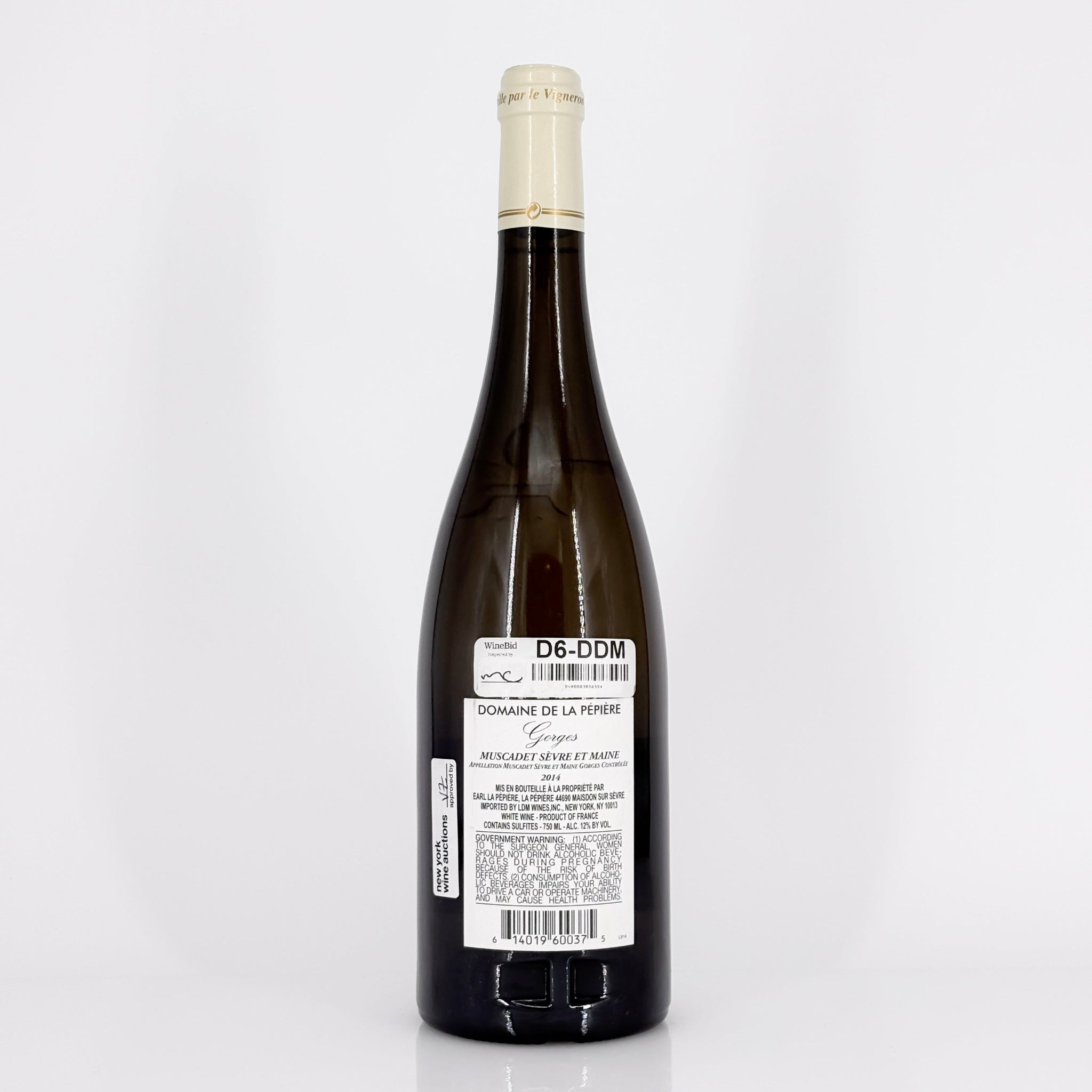 Bottle of wine on a white background