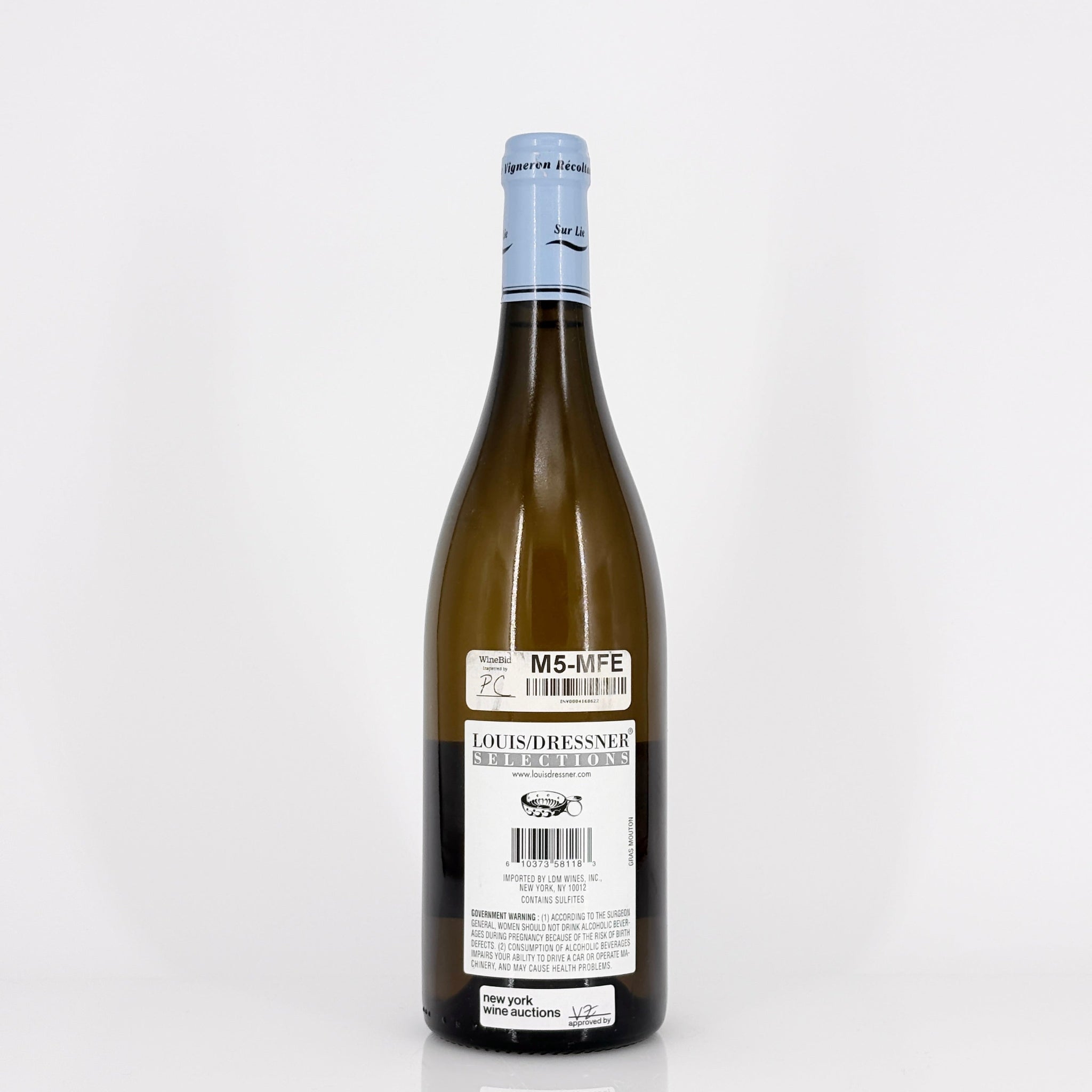 Bottle of wine on a white background
