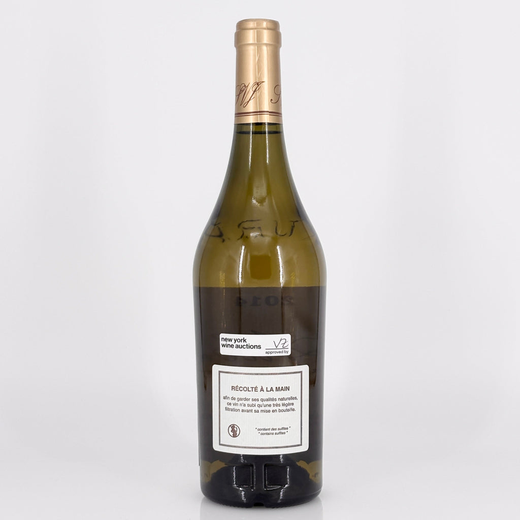 Wine bottle with a label on a white background