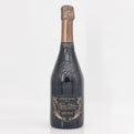 Bottle of champagne with a detailed label on a white background