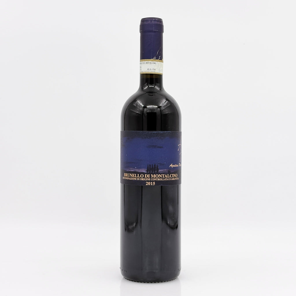 Bottle of Brunello di Montalcino wine on a white background