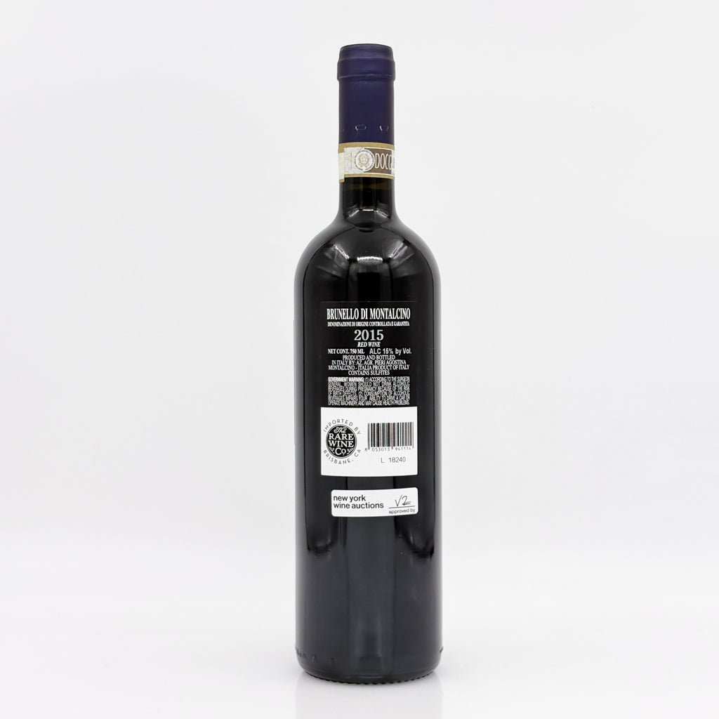 Wine bottle with label on a white background