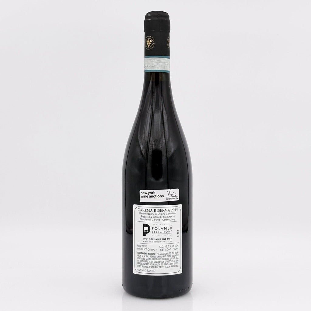 Wine bottle with a label on a white background