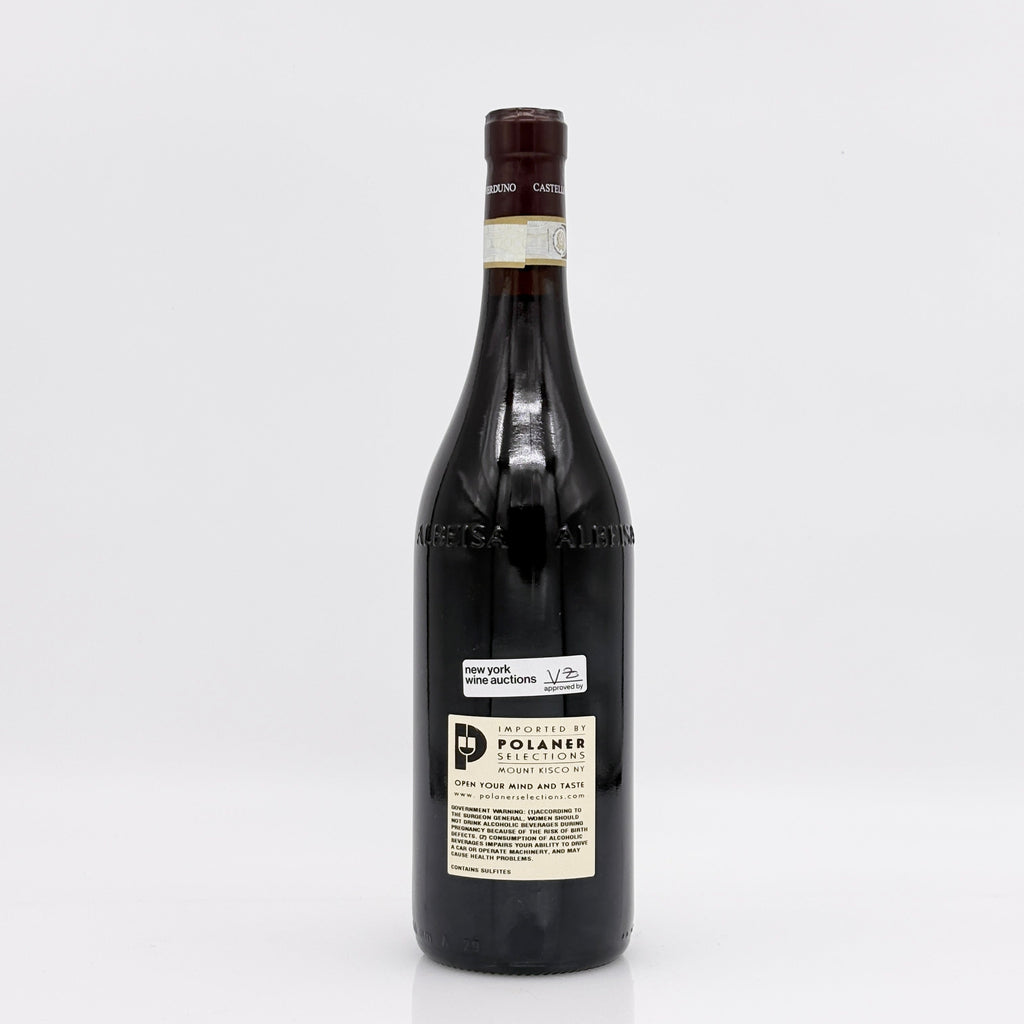 Wine bottle with labels on a white background