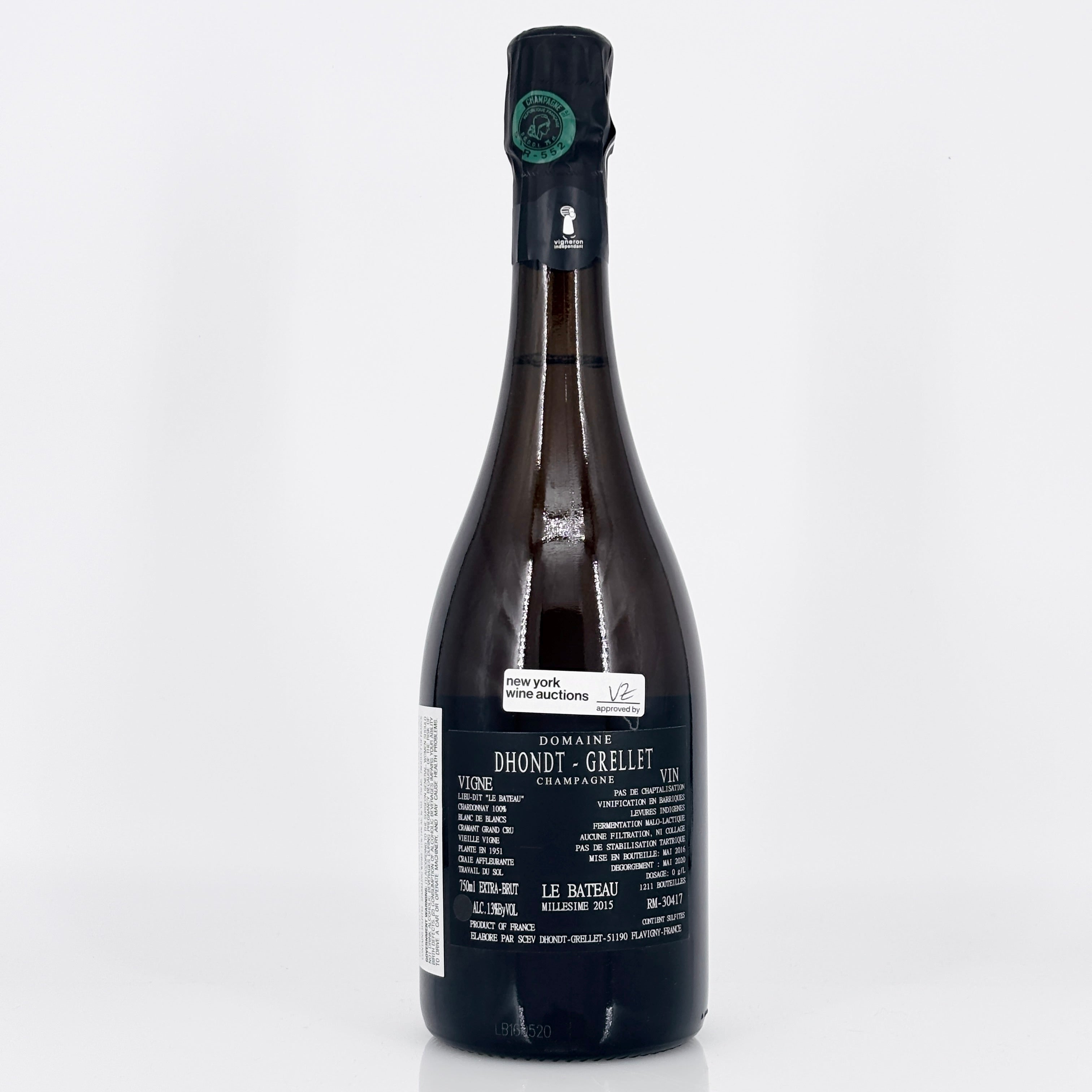 2015 Dhondt-Grellet 'Le Bateau' Cramant Vieilles Vignes Grand Cru Extra Brut Champagne, France