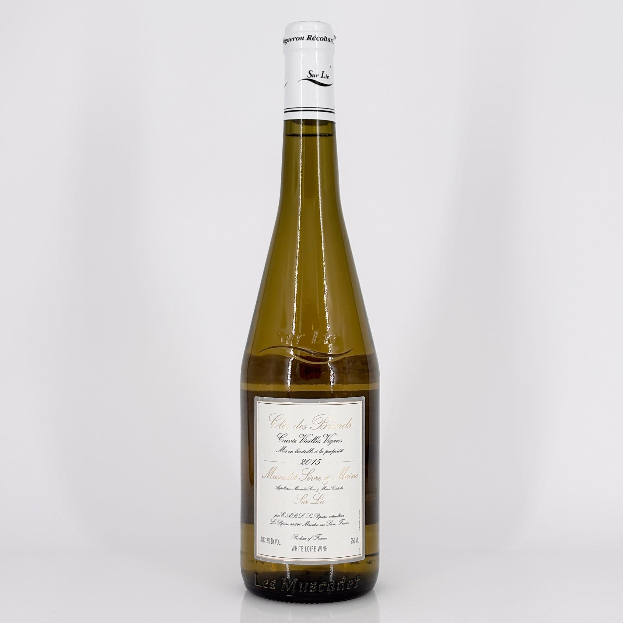 Bottle of wine on a white background