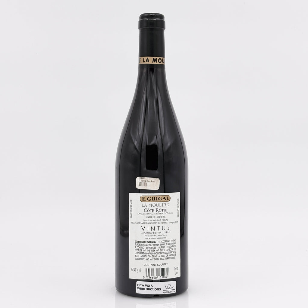 Wine bottle with a visible label on a white background
