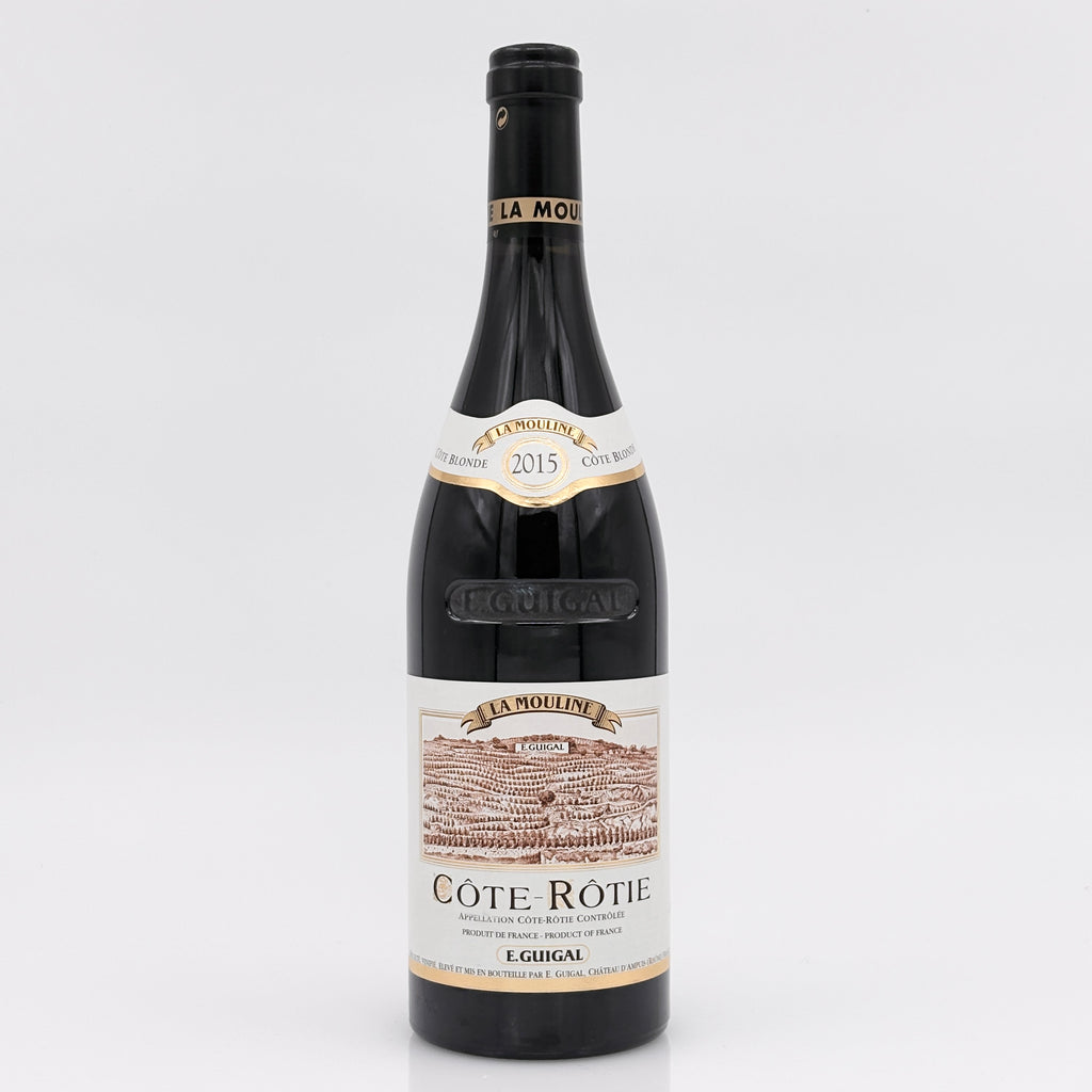 Wine bottle with label on a white background