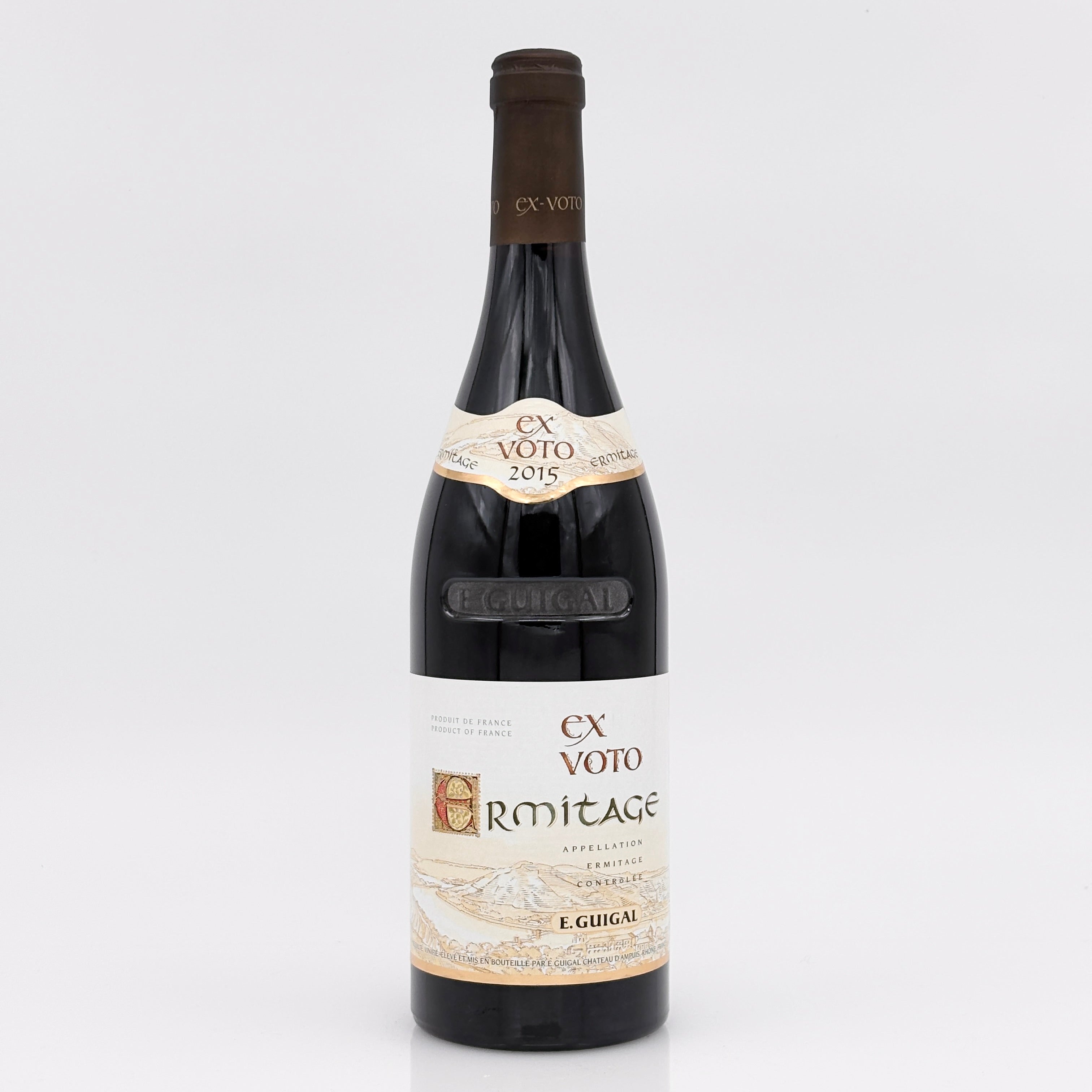 Wine bottle labeled 'Ex Voto' on a white background