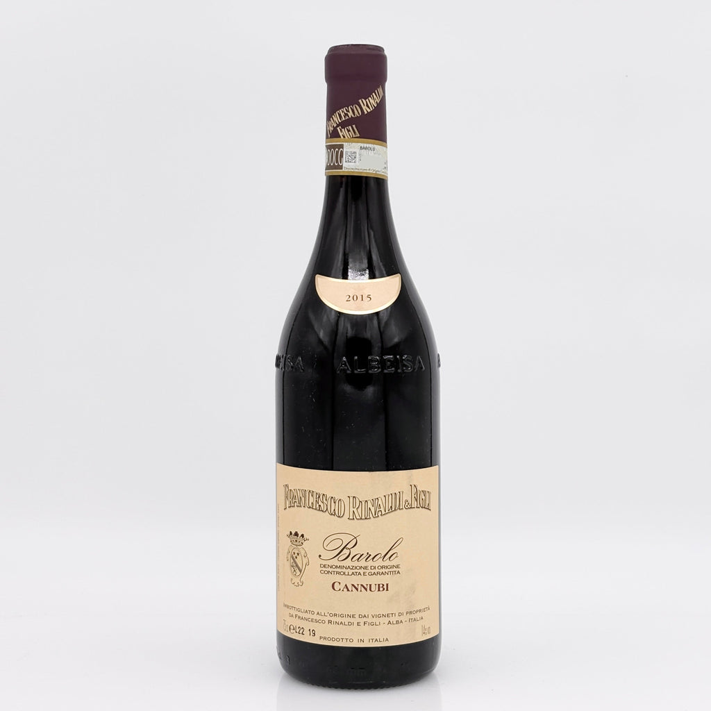 Wine bottle with a label on a white background 