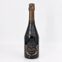 Bottle of champagne with a detailed label on a white background