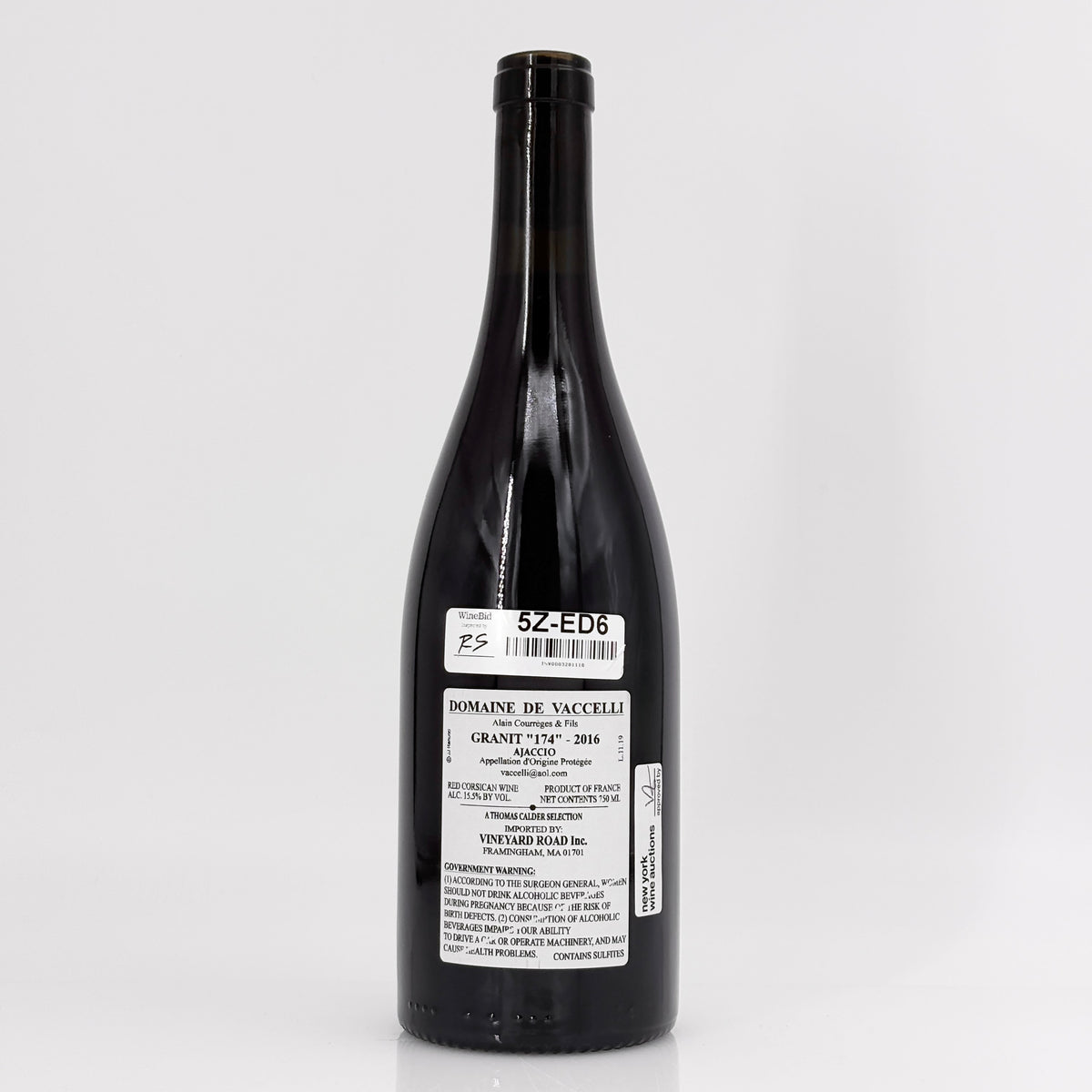 2016 Alain Courreges Domaine de Vaccelli Ajaccio Granit 174 Corsica, France
