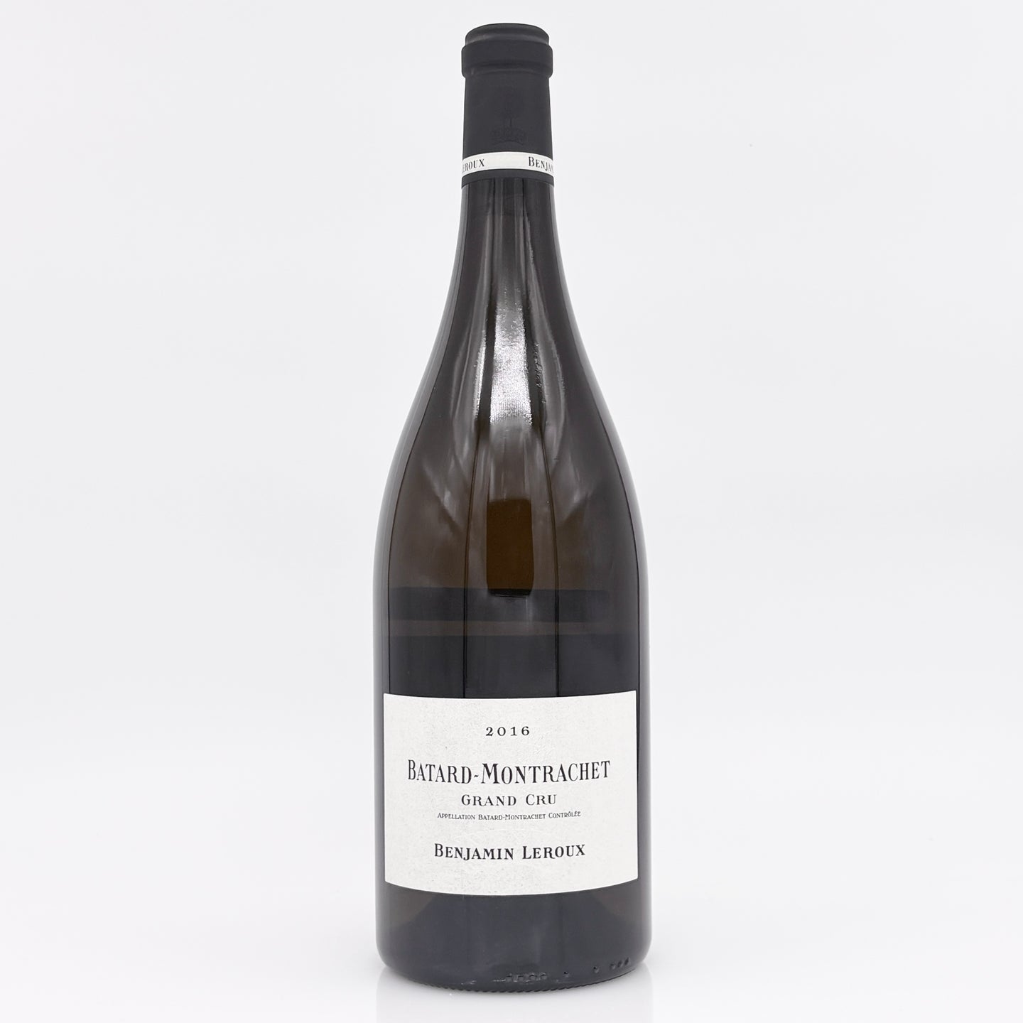 Wine bottle with a label on a white background