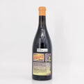 Wine bottle with a label on a white background