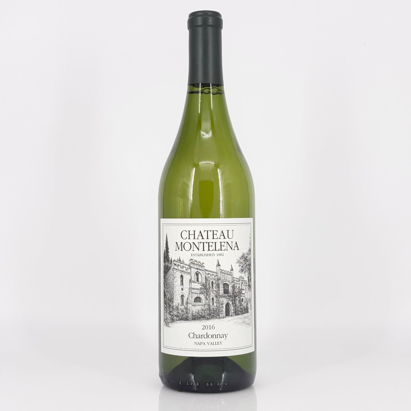 Chateau Montelena wine bottle on a white background