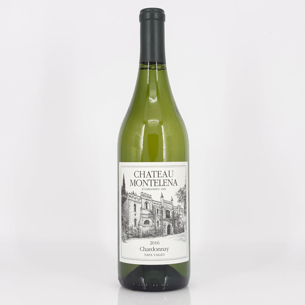 Chateau Montelena wine bottle on a white background