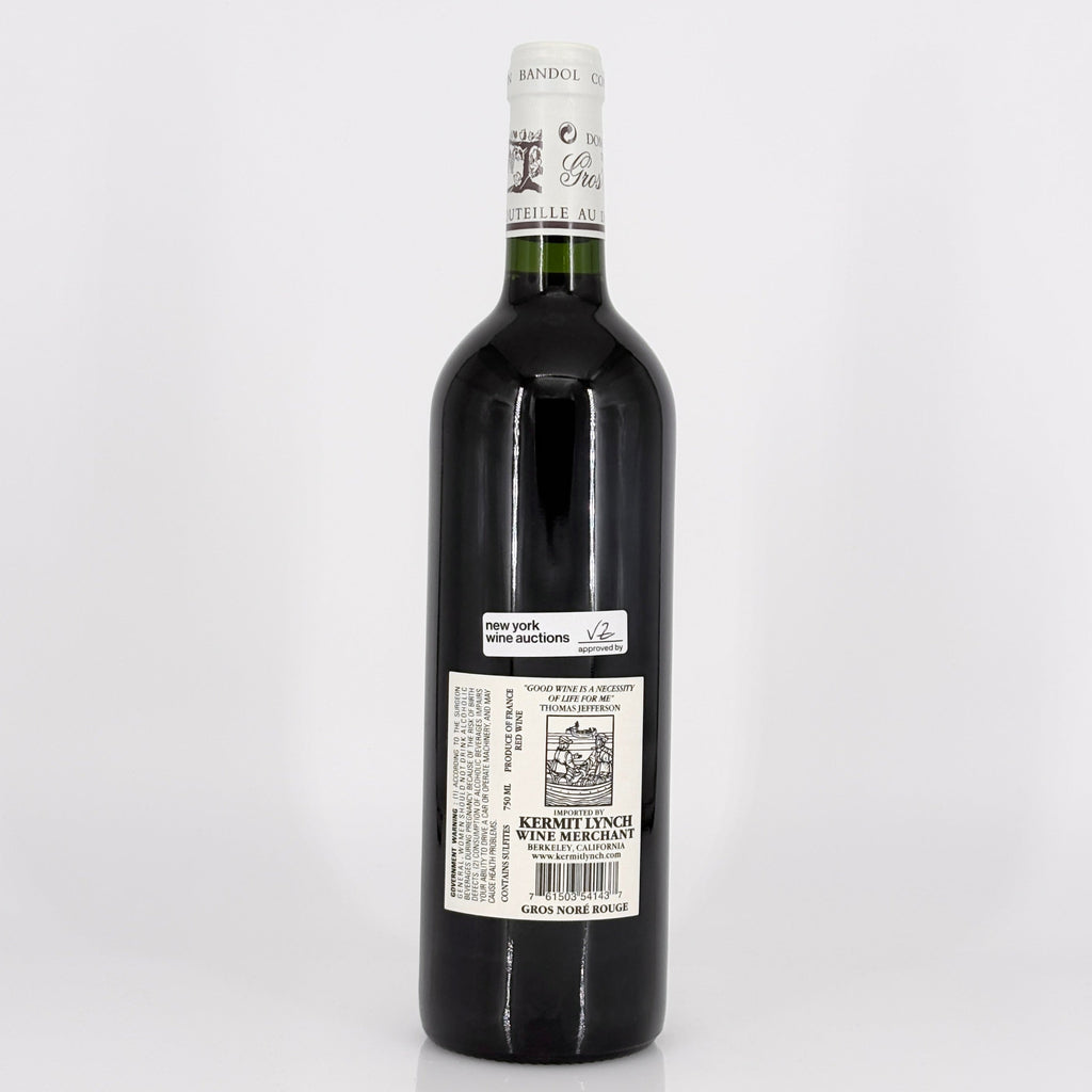 Wine bottle with label on a white background