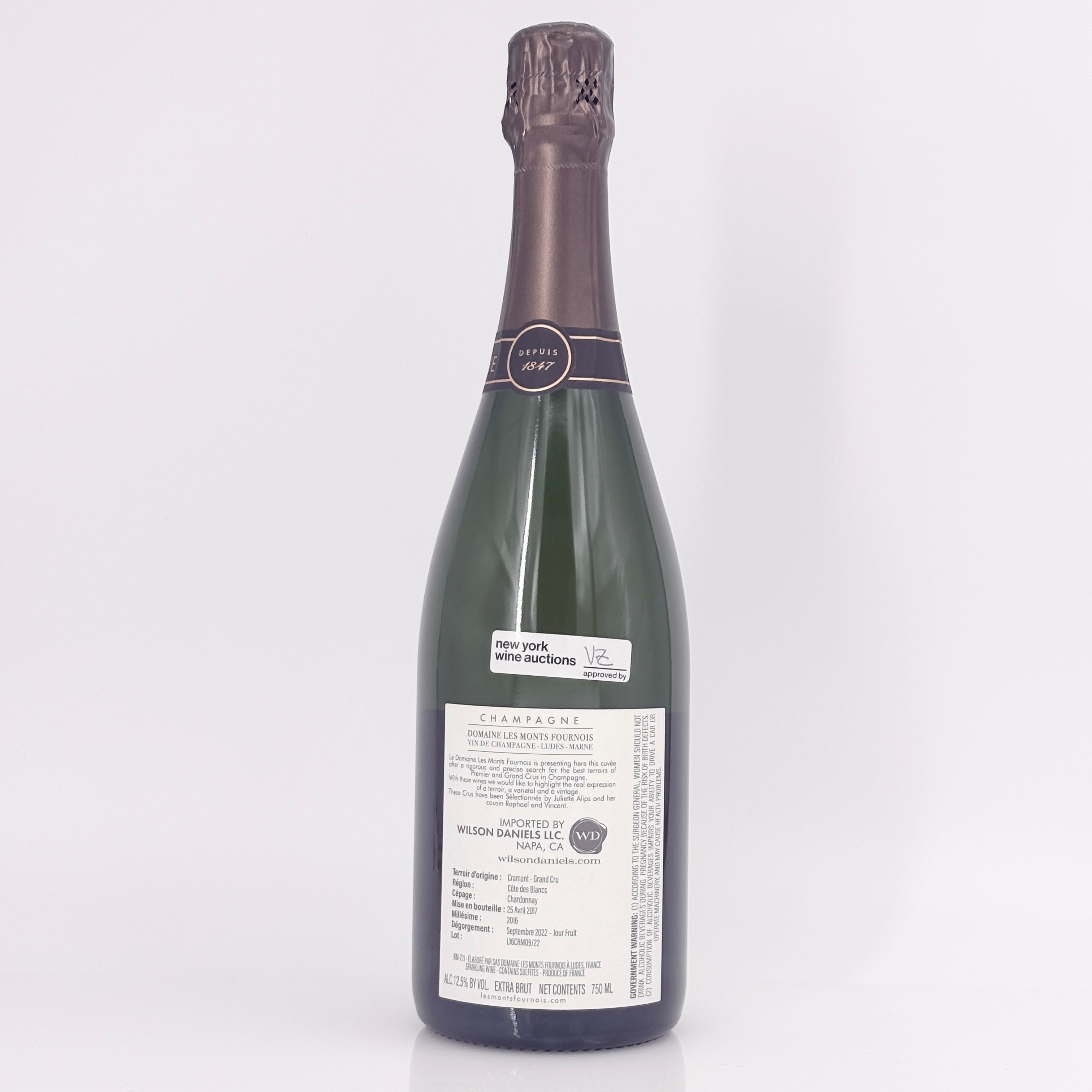 2016 Domaine Les Monts Fournois 'Cote' Cramant Grand Cru Millesime, Champagne, France