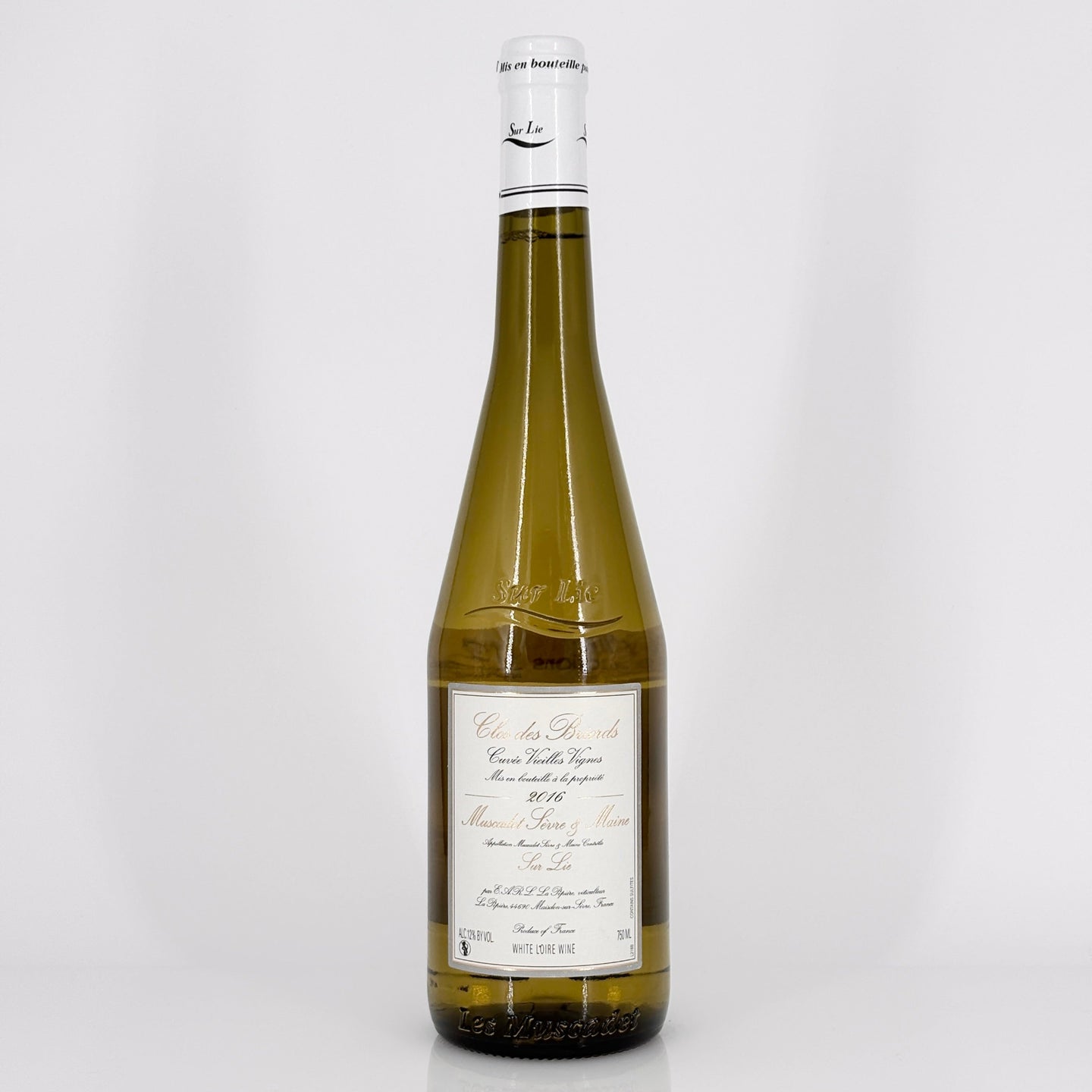 Bottle of wine on a white background