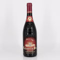 Wine bottle with red label