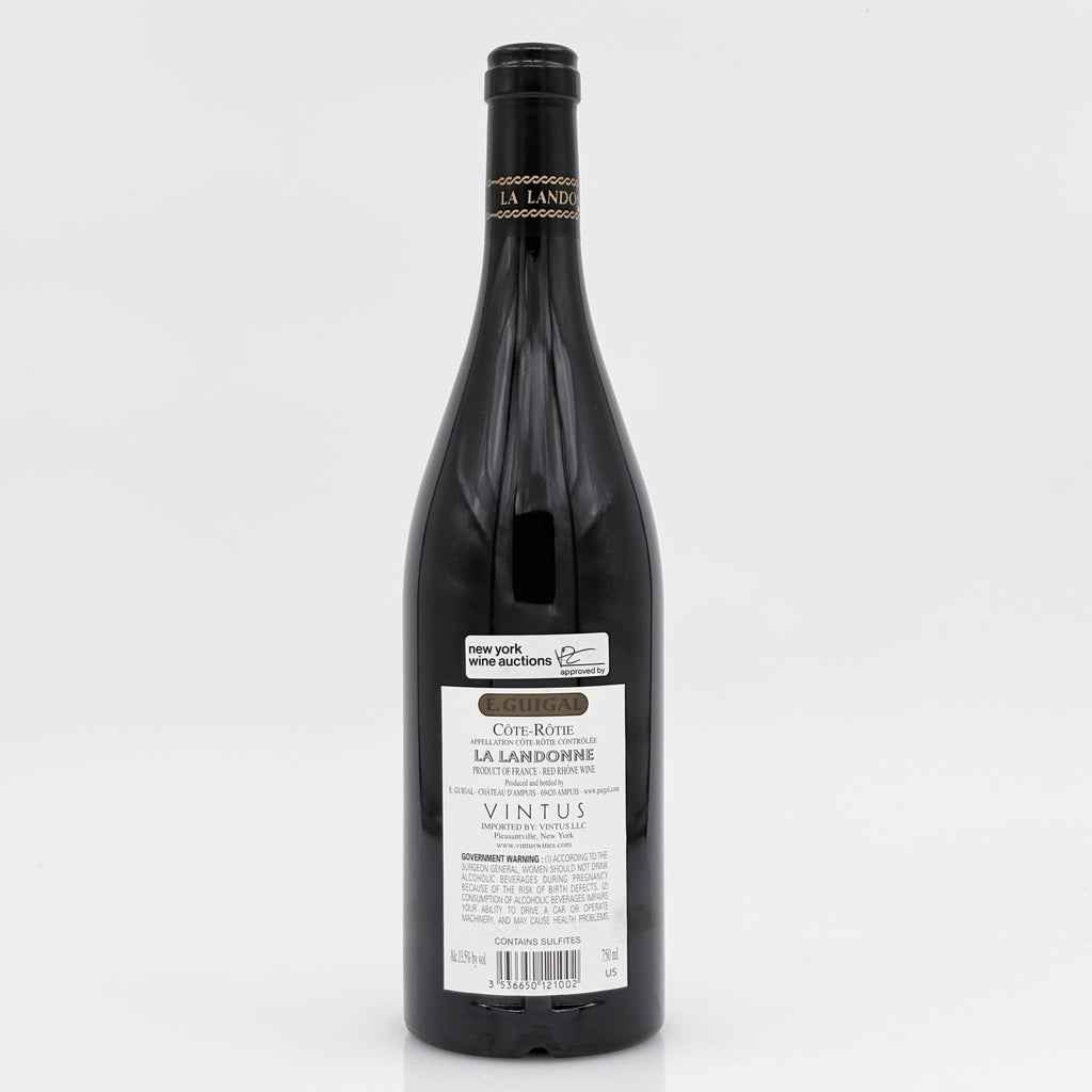Wine bottle with a visible label on a white background