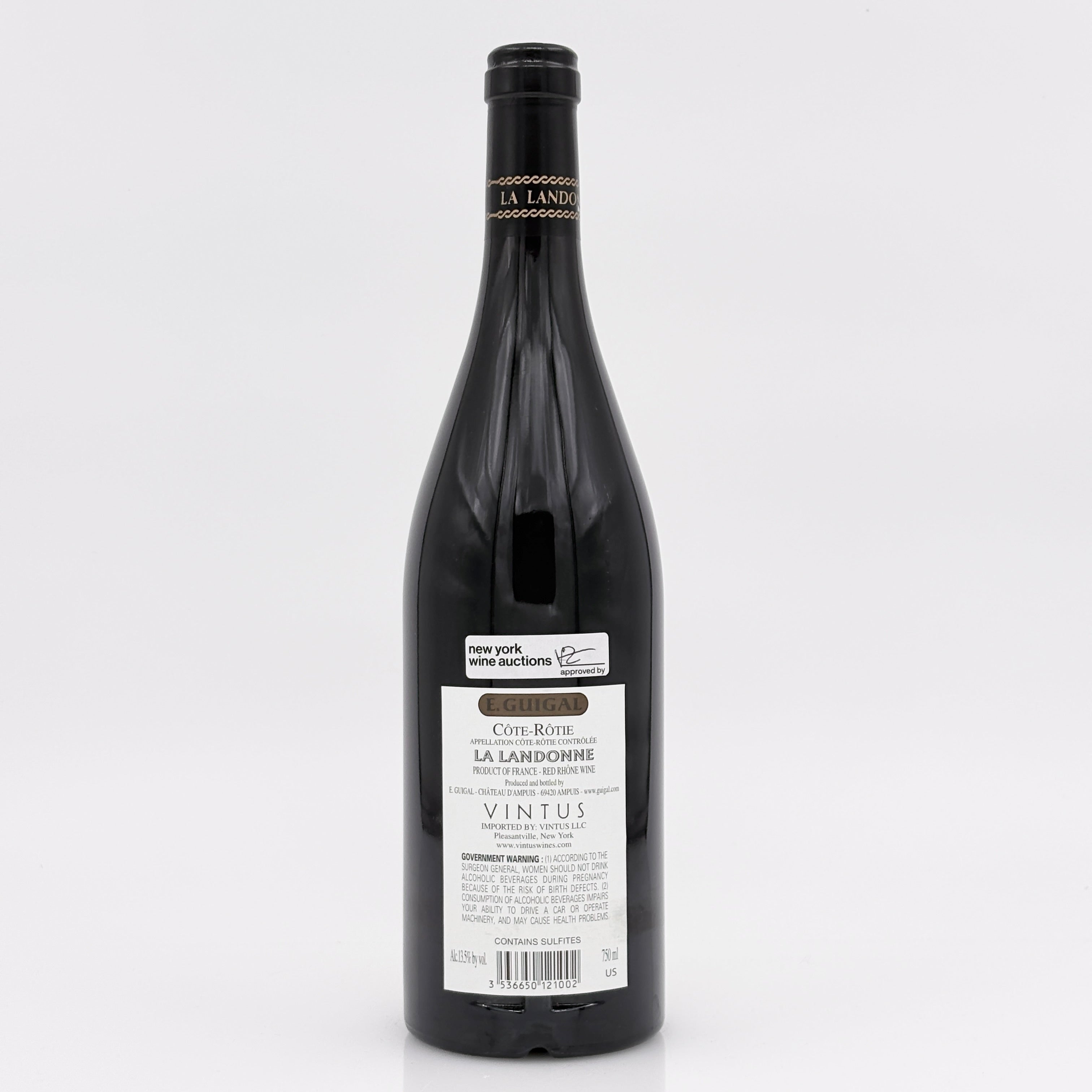 Wine bottle with a visible label on a white background