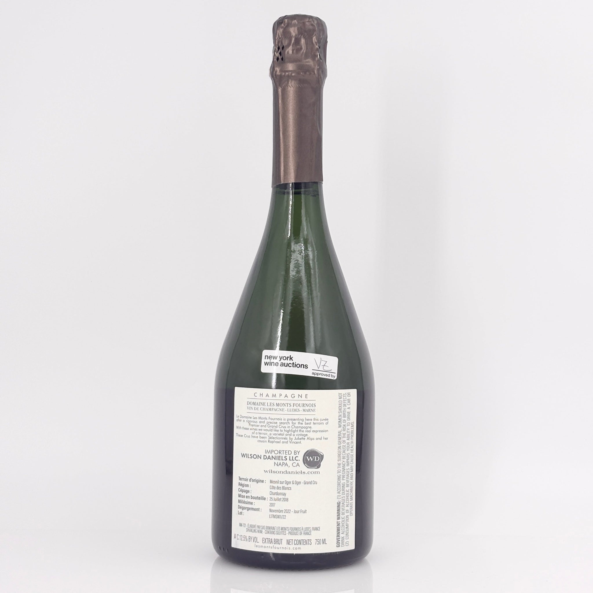 2017 Domaine Les Monts Fournois 'Cote' Mesnil sur Oger Grand Cru Millesime, Champagne, France