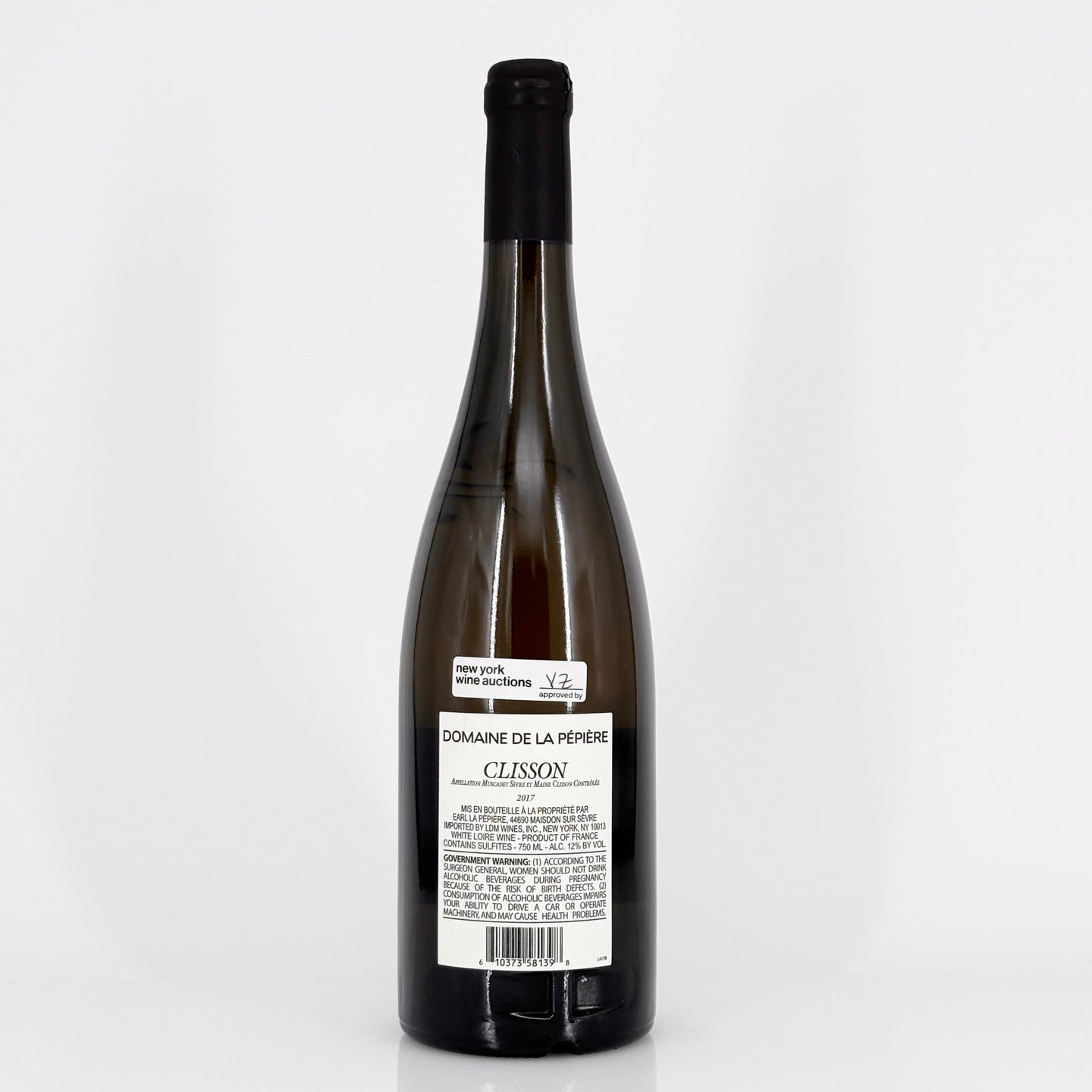 Bottle of wine on a white background