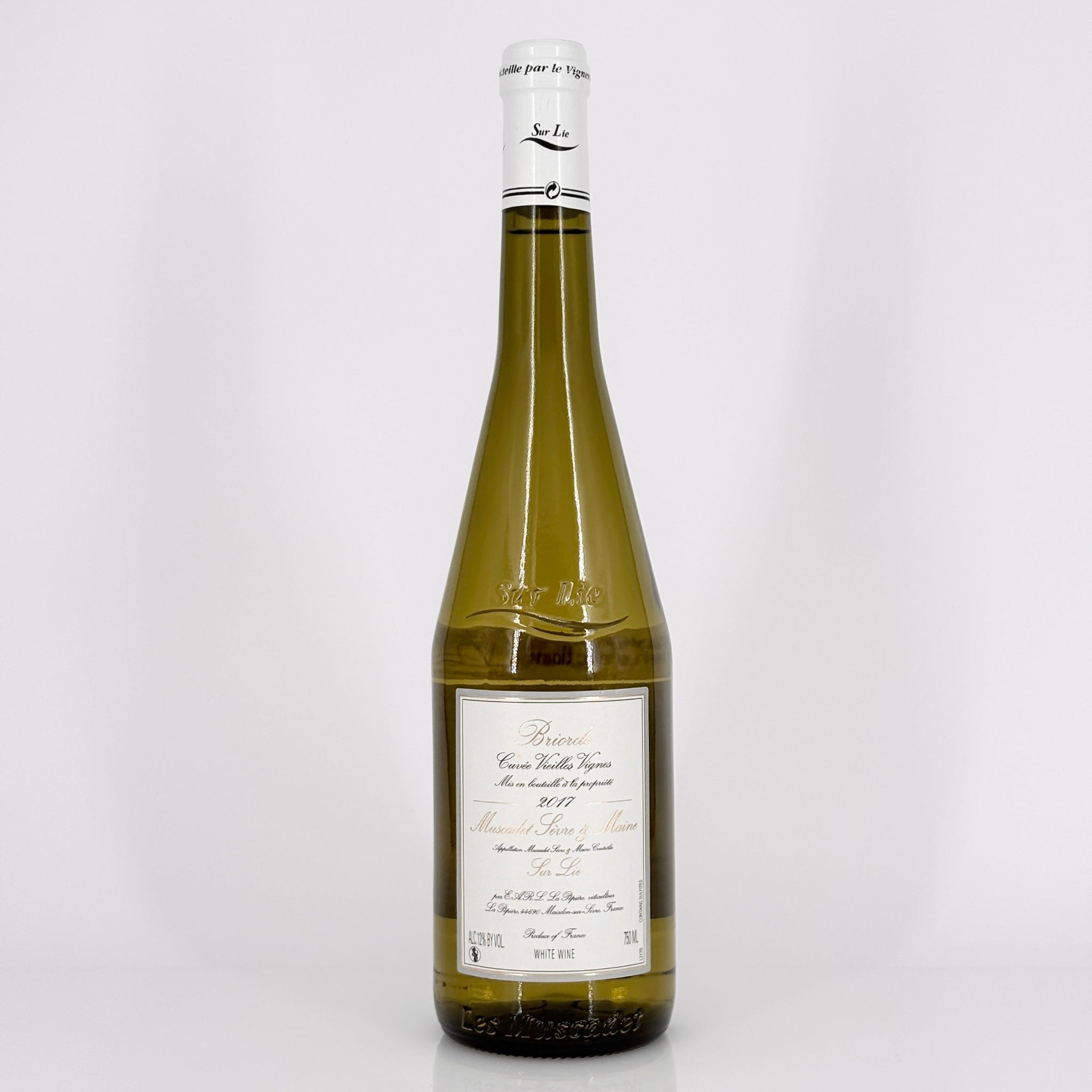 Bottle of wine with a white background