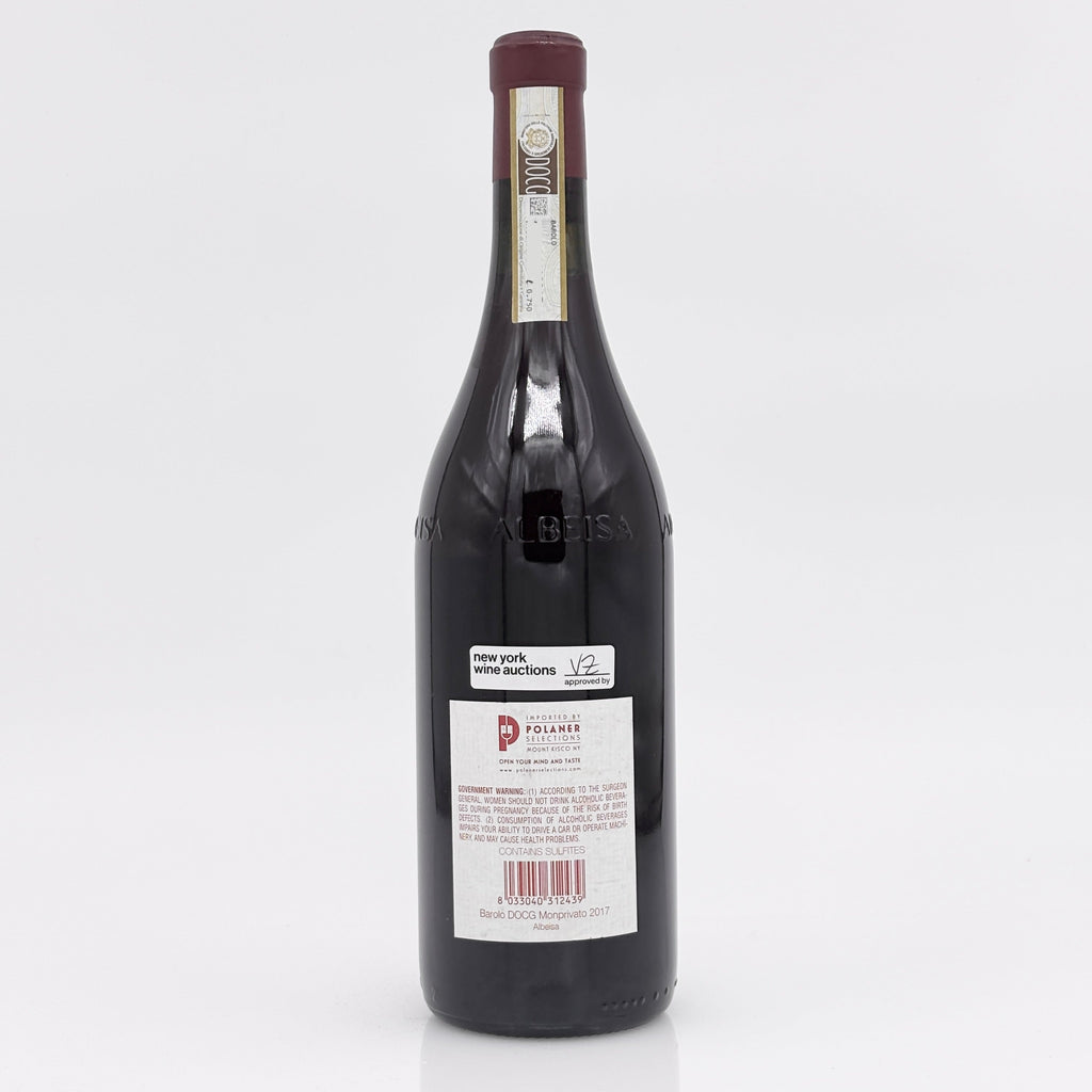 Wine bottle with labels on a white background