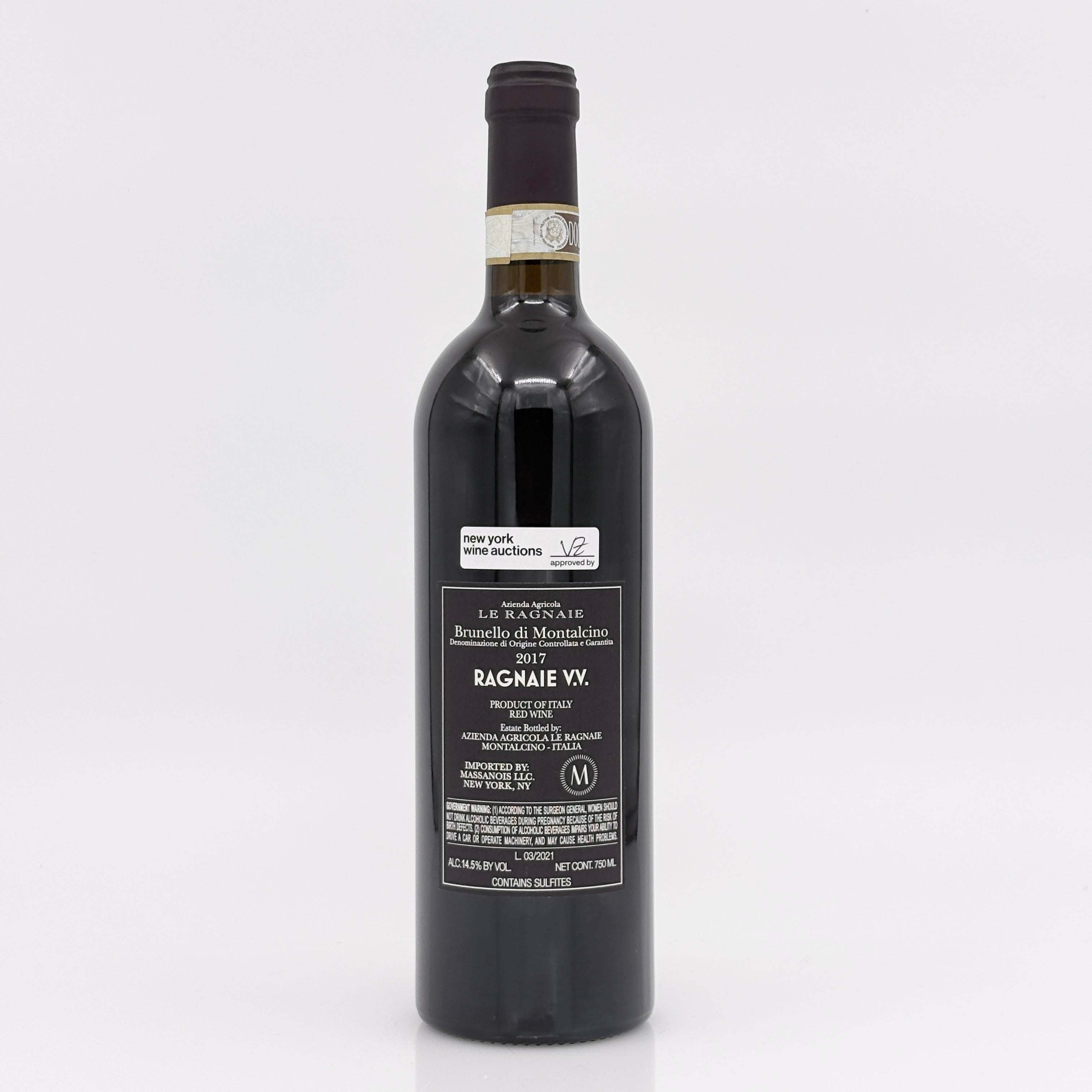 Wine bottle with a label on a white background