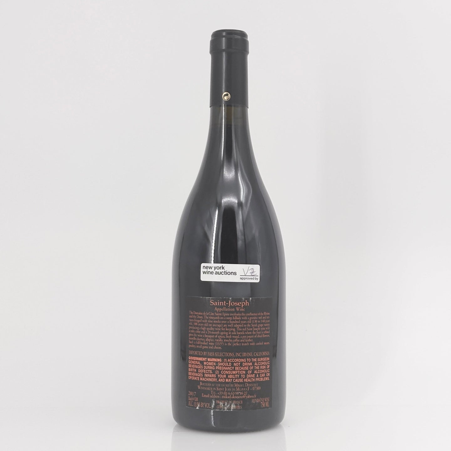 2017 Mikael Desestret Domaine de la Côte Saint-Epine Saint-Joseph, Rhone, France